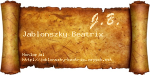Jablonszky Beatrix névjegykártya