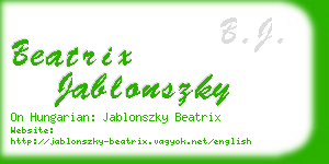 beatrix jablonszky business card